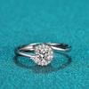 Anel de Braço Simples em Prata S925 com Moissanita Banhado em Pt950 Anel de Casamento Anel de Diamante Falso Venda Direta da Fábrica Estilo Leve de Luxo
