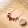Collar de moda y popular con incrustaciones de circonita, con un toque de alta gama, estilo nicho de lujo ligero para mujer, cadena para la clavícula versátil y elegante, simple y que no se decolora