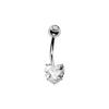 Piercing para el Ombligo de Corazón de Durazno Transfronterizo Estrella de Cinco Puntas Cuadrado Redondo Zircón Anillo para el Ombligo de Cuatro Garras Joyería Piercing de Acero Inoxidable