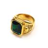 Anillo de Acero de Titanio para Hombre Estilo Europeo y Americano Personalidad Retro Calavera con Gema Joyería Hip Hop Punk Callejero de Alta Gama