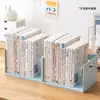 Soporte de libro para escritorio de estudiante con amortiguación y función de rebote, estantería antivuelco, caja de almacenamiento de escritorio con soporte de libro extensible y sujetalibros de escritorio