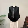 Zhi Li Novo Estilo Chinês Bordado Textura Rachada Colete Nobre 2026 Outono Novo Estilo Estilo Nacional Gola Alta Colete