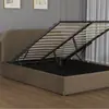 Fábrica de comercio exterior cama neumática de paquete blando curvada color café, cama de almacenamiento de gran capacidad con elevación hidráulica, personalizable para comercio transfronterizo