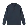 Camiseta Térmica para Hombre Zhen De Rong Old Money, Sudadera de Otoño con Media Cremallera, Forro Polar, Doble Cara, Cuello Redondo, Manga Larga