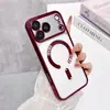 Adecuado para Funda de Teléfono Móvil Apple 16Promax Electrochapada Magnética Iphone17 Transparente 14 Viene con Película para Lente Cubierta Protectora