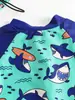 0-6,6-12M,12-18M,18-24M,2-3A traje de baño infantil de tres piezas con gorro dividido