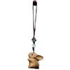 Lindo conejo de peluche de sándalo de madera con dibujos animados para teléfono móvil, llavero colgante para bolso, decoración