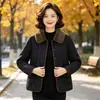 Chaqueta Abrigo de Algodón Cálido con Felpa de Invierno para Mujeres de Mediana Edad y Mayores, Ropa de Otoño e Invierno para Mamá, Ropa de Algodón para Protección contra el Frío, Chaqueta Acolchada de Algodón a la Moda