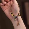 Pulsera de Cuerda Roja para el Año del Dragón y el Año de la Vida Plata de Ley Nueve Palacios Bagua Pulsera de Cuerda Tejida a Mano para Hombres y Mujeres Cuerda Estilo Tíbet