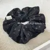 Pequeño scrunchie tejido floral estilo coreano con un tacto de alta gama, liga para el cabello estampada, banda elástica para el cabello para coleta de temperamento vintage con flor