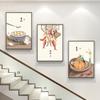 Pintura decorativa para escalera de pasillo del Pueblo de Pintura al Óleo Dafen, Shenzhen, murales de estilo chino nuevo para dúplex, pintura colgante para pasillo de sala de estar triple
