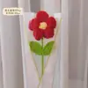 Pequeño Ramo de Flores Rojas para el Día de San Valentín, un Regalo Creativo Tejido a Mano de Lana, Producto Terminado, Pieza Única para Ti