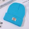Chapéu de Tricô com Alfabeto para Homens e Mulheres, Novo Estilo, Quente, Chapéu de Tricô Estudante Transfronteiriço com Etiqueta, Chapéu de Outono e Inverno