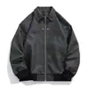Cross2026 Chaqueta de Cuero Retro Desgastada Otoño Invierno Tendencia Hombres Casual Solapa Cremallera Versátil Tendencia Callejera Chaqueta Superior