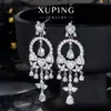 Xuping Joias Liga de Cobre Liga de Cobre Banho de Ouro Branco Brincos Design Versátil Leve Luxo para Mulheres Venda por Atacado