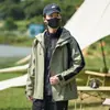 Nuevo conjunto de dos piezas, chaqueta cortavientos con capucha tres en uno, uso versátil de tres maneras con forro polar, cálido y que retiene la temperatura, estilo para parejas