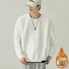 Sudadera de cuello redondo jacquard de peso pesado otoño e invierno temporada otoño e invierno 2026 marca de moda de tendencia holgada versátil camiseta de manga larga de dos piezas falsa