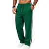 2026 Pantalones Deportivos Casuales Simples Cross Americanos de Algodón Perla Tejido de Sarga Raya Lateral Deportivos Largos