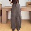 Nuevos Pantalones de Pierna Ancha Versátiles de Moda Adelgazantes de Cintura Alta para Mujer, Pantalones Casuales Rectos Sueltos Otoño/Invierno 2026