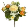 Nova Hortênsia Atacado Pequeno Buquê Flor Margarida Mais Vendido Casamento Buquê de Mão Flor Artificial Comércio Exterior Transfronteiriço Dente-de-leão Planta Verde