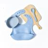 Juego de vajilla para bebé, babero de silicona, cuchara, suplemento alimenticio, cuenco, impermeable, antisuciedad, juego de vajilla de silicona danesa Cross