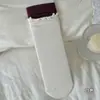 Calcetines de otoño para mujer de algodón puro con volantes de color contrastante sin costuras hasta la mitad de la pantorrilla en diseño de ballet estilo Miu, adecuados para zapatos Birkenstock