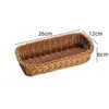 Cesta pequeña de fruta estilo mimbre, cesta de almacenamiento tejida, cesta de aperitivos para restaurante, cesta para papas fritas, cesta de almacenamiento de escritorio, venta al por mayor