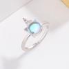 Anillo de Luna de Unicornio Femenino Lujo Ligero Celebridad de Internet Moda Personalidad Anillo Diseño de Nicho Abierto Ajustable