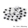 Materiales para Manualidades DIY Infantiles Accesorios de Ojos de Animal Ojos de Juguete con Adhesivo Trasero Ojos Móviles Ojos Negros y Blancos para Muñecas