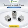 Conector USB Fêmea Personalizado com Carcaça de Aço Inoxidável Preta, Terminal de Bronze Fósforo 180 Graus Bf, Conector USB para Comunicação de Máquina