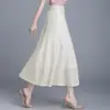 Nova Saia Jacquard Estilo Chinês Nacional para Mulheres, Novo Verão 2026 Cintura Alta Fluida Comprimento Médio Elegante Linha A Tendência