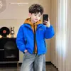 Chaqueta Acolchada de Otoño para Niños 2026 Elegante Top Falso de Dos Piezas para Niños Medianos y Grandes Ropa Gruesa y Cálida de Otoño/Invierno