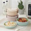 Bowl de bento redondo sellado transparente con aislamiento térmico, a prueba de derrames, multicapa, estilo nórdico, suministro directo de fábrica, lonchera