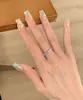 Nuevo Anillo de Flor de Zircón de Color Dopamina del Jardín de Monet para Mujer, Diseño de Nicho, Anillo Personalizado y Dulce