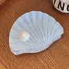 Estilo Vacacional Super Hada Color Gelatina Clip de Concha Versátil Pinza de Tiburón Grande para el Cabello Pinza de Perlas de Gama Alta Adorno para el Cabello