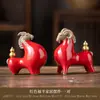 Nuevo adorno de cerámica Ru estilo chino zodiaco oveja para decoración del hogar en sala de estar y oficina, adorno de mesa para ceremonia del té, oveja de la fortuna para la riqueza, regalo decorativo