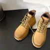 Botas Martin de suela gruesa estilo británico, nuevas botas amarillas versátiles de moda para pareja primavera-verano 2026, zapatos casuales cómodos británicos