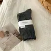 Meias de Lã Quentes de Cor Sólida Meia-Perna Estilo College Feminino Meias Largas Outono/Inverno Estilo Japonês Meias Longas Engrossadas