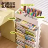 Estante de armazenamento de livros na mesa, estante de armazenamento de livros multicamadas com rodas, pequeno carrinho de armazenamento, de chão para itens domésticos, montado na parede