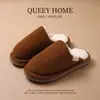 Las nuevas pantuflas de algodón de invierno para mujer son cómodas, suaves, de suela gruesa, antideslizantes, con soporte para el arco, de felpa, cálidas y de punta cerrada