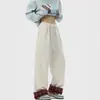 Calça de Xadrez Retrô Estilo Japonês Masculina Inverno Estilo Americano Hiphop Solta de Pernas Largas Forrada com Lã Espessada Casual Versátil Calça de Moletom