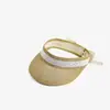 Sombrero de verano para niños, sombrero de paja con parte superior vacía, protector solar para niñas, sombrero con lazo de encaje, sombrero de moda al por mayor