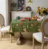 Nova Toalha de Mesa Retangular para Mesa de Jantar e Mesa de Centro, Jacquard Tingido Algodão e Poliéster, Estilo Retro Americano, Natal, Árvore de Natal