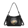Bolso Bandolera Nuevo Estilo Chino Artístico Retro con Relieve de Elefante, Bolso Cruzado de Hombro Ancho de Gran Capacidad a la Moda para Mujeres