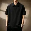 Camiseta de trabajo tipo polo de algodón puro color burdeos de alta gama, camiseta unisex de manga corta, uniforme de trabajo, se puede imprimir con logo, verano