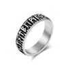 Anel de Titânio com Texto de Runas Viking Retro Nórdico Amazon Anel Joia de Mão para Homens de Nicho Literário