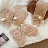 Guantes Calientes Lindos de Oso Abeja para Estudiantes Invierno Ciclismo a Prueba de Frío Bufanda Rellena Guantes Gruesos con Felpa a Prueba de Viento
