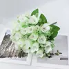 Flores Artificiales de Gran Venta Transfronteriza con Gasa de 18 Cabezas, Flores de Encaje de Cabeza Plana Simuladas, Adornos de Decoración para Escritorio del Hogar, Ramo de Novia de Rosa