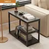 Mesa lateral, mesinha de centro, armário lateral de sofá, mesa de chá móvel, mesinha, prateleira de armazenamento, armário lateral estreito, mesa de chá para lazer na varanda