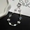 Corrente de Celular Flor de Miçangas Artesanal Fresca de Verão Cristal Pingente de Chaveiro Curto Versátil para Bolsa